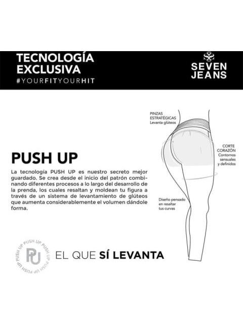 JEANS PUSH UP CINTURA ALTA GRIS SEVEN JEANS