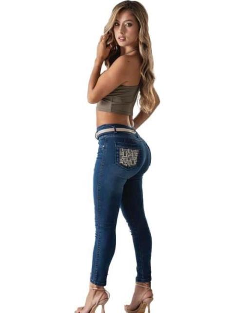 JEANS SKINNY CINTURA ALTA GRIS FERGINO