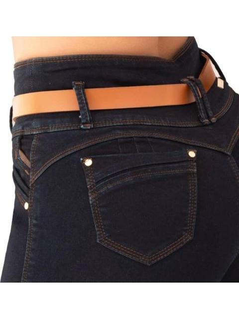 JEANS SKINNY CINTURA SUPER ALTA AZUL INDIGO FERGINO