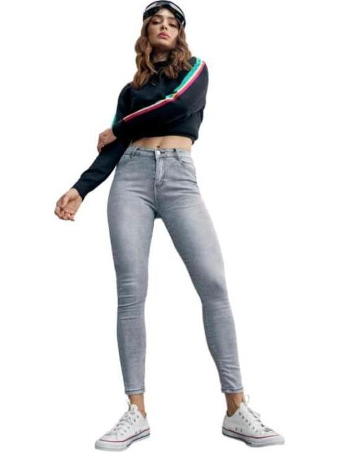 JEANS SUPERSKINNY CINTURA ALTA GRIS ATMOSPHERE DNM