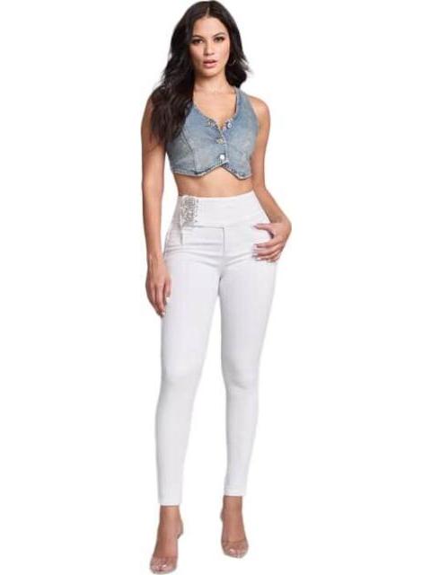 JEANS SUPERSKINNY CINTURA ALTA BLANCO SEVEN JEANS