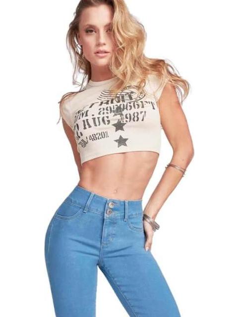 JEANS PUSH UP CINTURA REGULAR GRIS SEVEN JEANS
