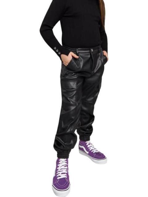 JOGGER PU JOGGER DE PU CON BOLSAS CARGO NEGRO HOLLY LAND KIDS