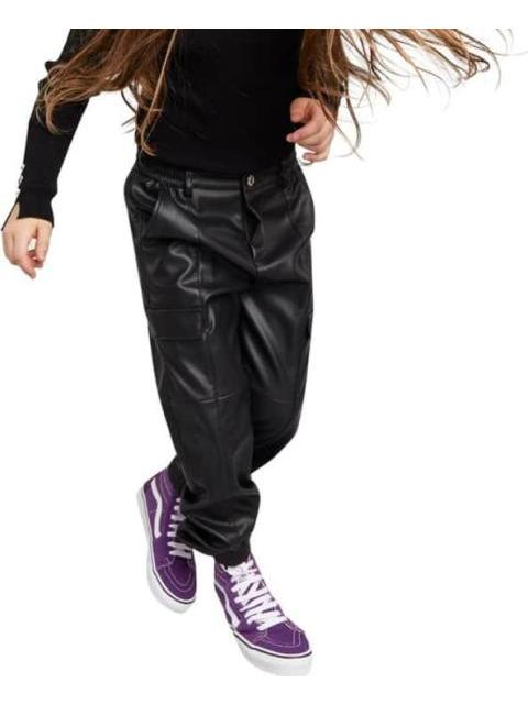 JOGGER PU JOGGER DE PU CON BOLSAS CARGO NEGRO HOLLY LAND KIDS