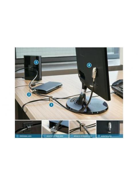 KENSINGTON CANDADO DE LLAVE PARA PC K64424WW 2.4 METROS NEGRO-PLATA
