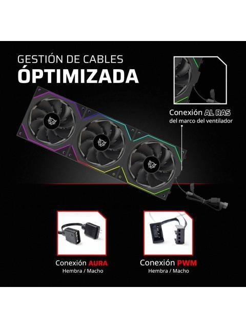 KIT 3 VENTILADORES 120MM EOLOX LINKR EXL95R BALAM RUSH LEGEND SERIES