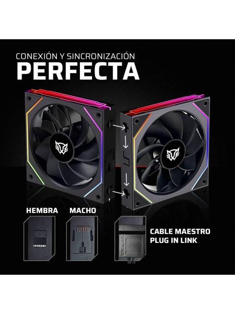 KIT 3 VENTILADORES 120MM EOLOX LINKR EXL95R BALAM RUSH LEGEND SERIES