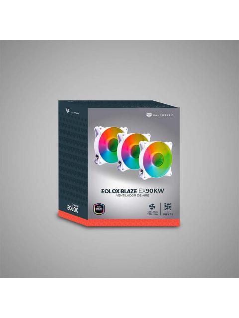 KIT 3 VENTILADORES DE 120MM ARGB BALAM RUSH EOLOX BLAZE EX90KW VELOCIDAD 1500 RPM FLUJO DE AIRE 35.37