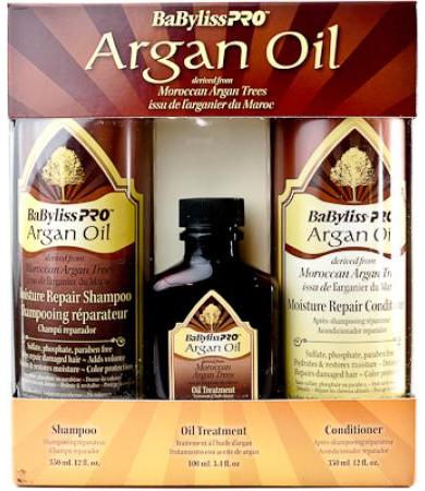 KIT ARGAN SHAMPOO ACONDICIONADOR Y ACEITE BABYLISS