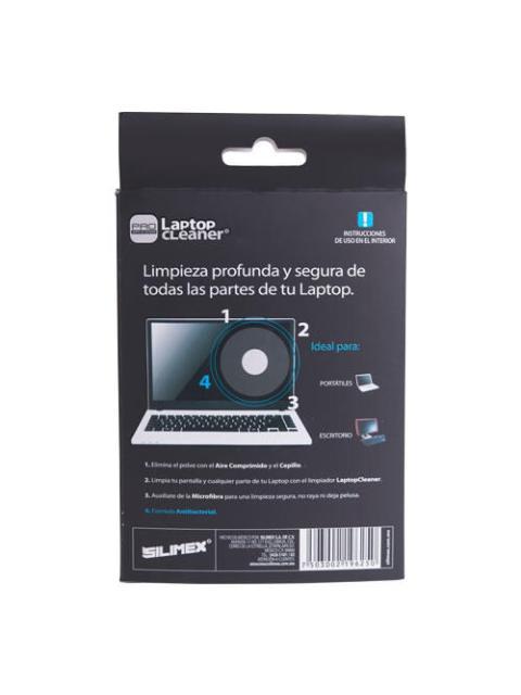 SILIMEX KIT LAPTOP CLEANER INCLUYE AIRE COMPRIMIDO 122G + LIMPIADOR LIQUIDO 100ML + CEPILLO + MICROFIBRA