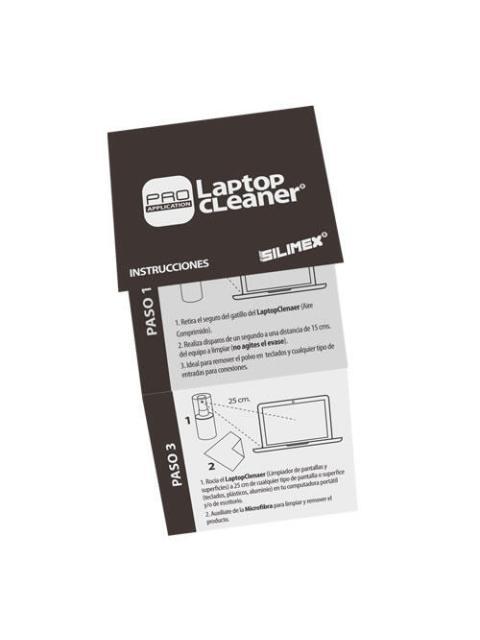 SILIMEX KIT LAPTOP CLEANER INCLUYE AIRE COMPRIMIDO 122G + LIMPIADOR LIQUIDO 100ML + CEPILLO + MICROFIBRA