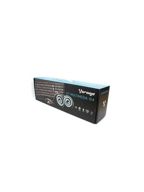 KIT DE TECLADO MOUSE Y BOCINAS VORAGO KMS-104 ALAMBRICO USB NEGRO (ESPANOL)
