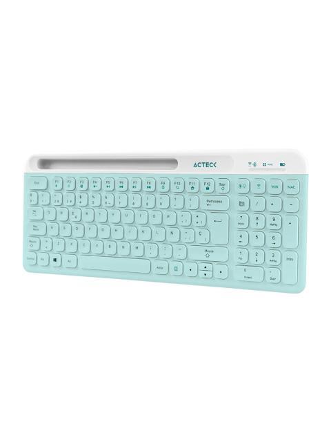 KIT DE TECLADO Y MOUSE ACTECK CREATOR VIRTUOS SILK MK720 INALAMBRICO BLUETOOTH AZUL ESPANOL