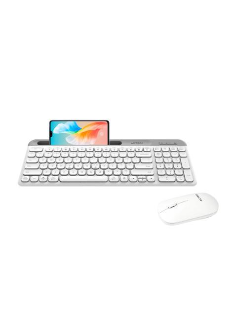 KIT DE TECLADO Y MOUSE ACTECK CREATOR VIRTUOS SILK MK720 INALAMBRICO BLUETOOTH BLANCO (ESPANOL)