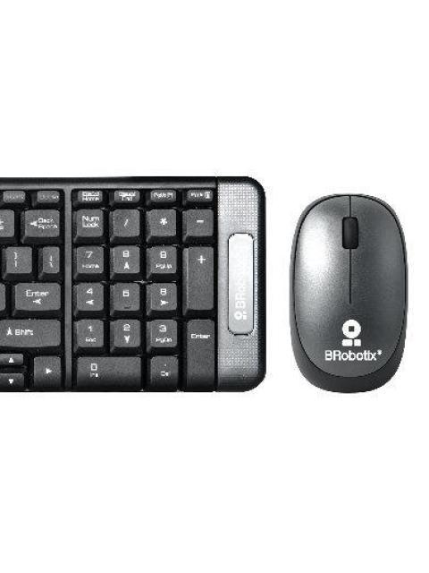 KIT DE TECLADO Y MOUSE BROBOTIX 6000625 INALAMBRICO USB GRIS (ESPANOL)
