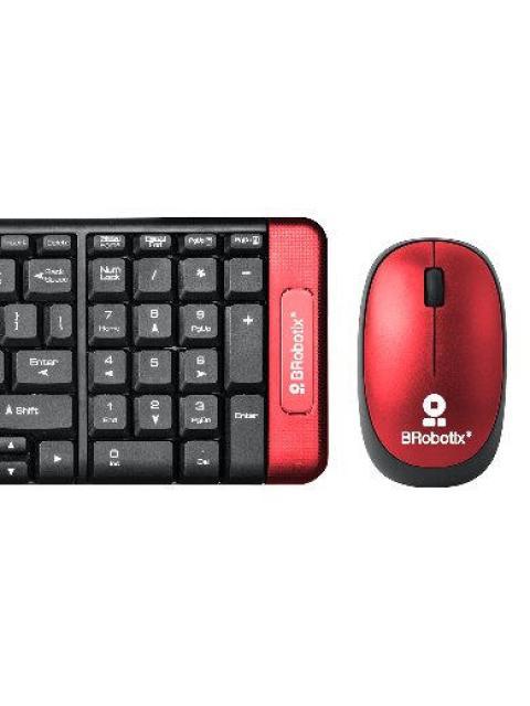 KIT DE TECLADO Y MOUSE BROBOTIX 6000632 INALAMBRICO USB NEGRO-ROJO (ESPANOL)