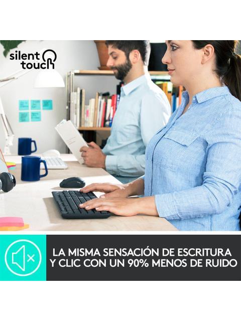 KIT DE TECLADO Y MOUSE LOGITECH MK295 SILENT INALAMBRICO USB NEGRO (ESPANOL)