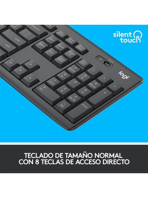 KIT DE TECLADO Y MOUSE LOGITECH MK295 SILENT INALAMBRICO USB NEGRO (ESPANOL)