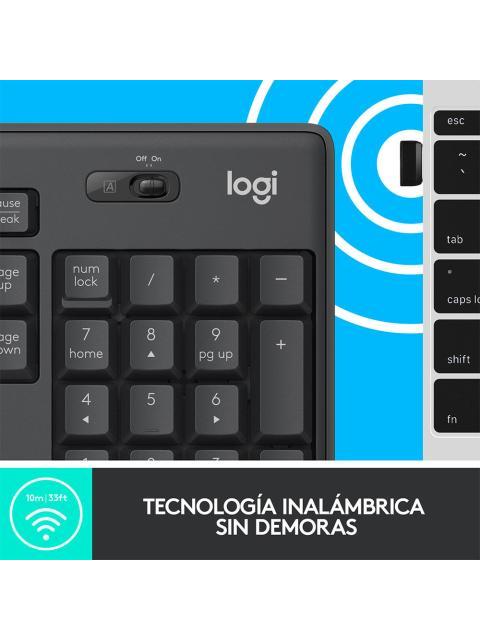 KIT DE TECLADO Y MOUSE LOGITECH MK295 SILENT INALAMBRICO USB NEGRO (ESPANOL)