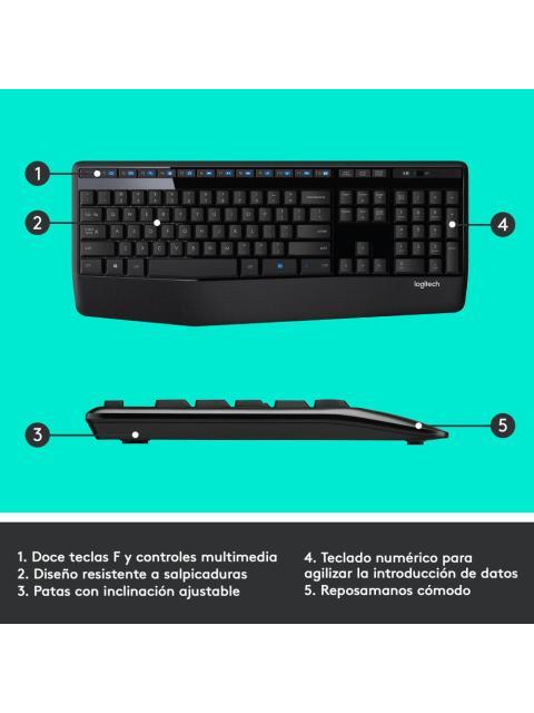 KIT DE TECLADO Y MOUSE LOGITECH MK345 INALAMBRICO USB NEGRO (ESPANOL)