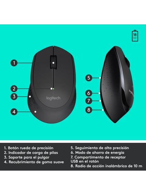 KIT DE TECLADO Y MOUSE LOGITECH MK345 INALAMBRICO USB NEGRO (ESPANOL)