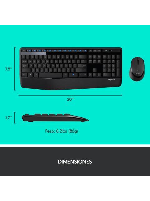 KIT DE TECLADO Y MOUSE LOGITECH MK345 INALAMBRICO USB NEGRO (ESPANOL)