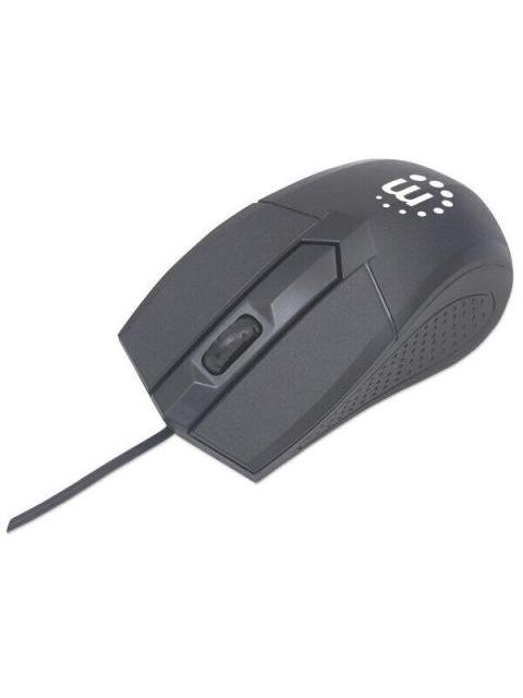 KIT DE TECLADO Y MOUSE MANHATTAN 178464 ALAMBRICO USB NEGRO (ESPANOL)
