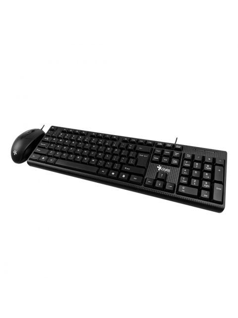 KIT DE TECLADO Y MOUSE STYLOS STPKTM4B ALAMBRICO USB NEGRO (ESPANOL)
