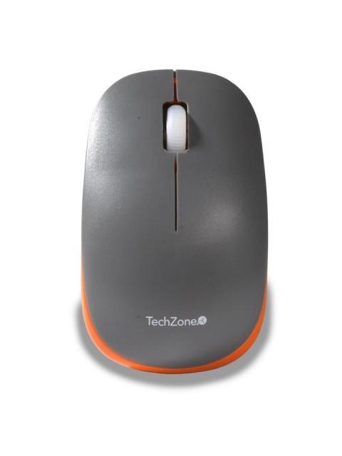 KIT DE TECLADO Y MOUSE TECHZONE TZ20COMB01-INA INALAMBRICO USB GRIS-NARANJA-BLANCO (INGLES)