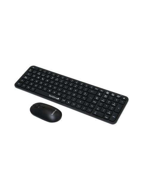 KIT DE TECLADO Y MOUSE TECHZONE TZCOMBINA05 INALAMBRICO USB NEGRO (ESPANOL)