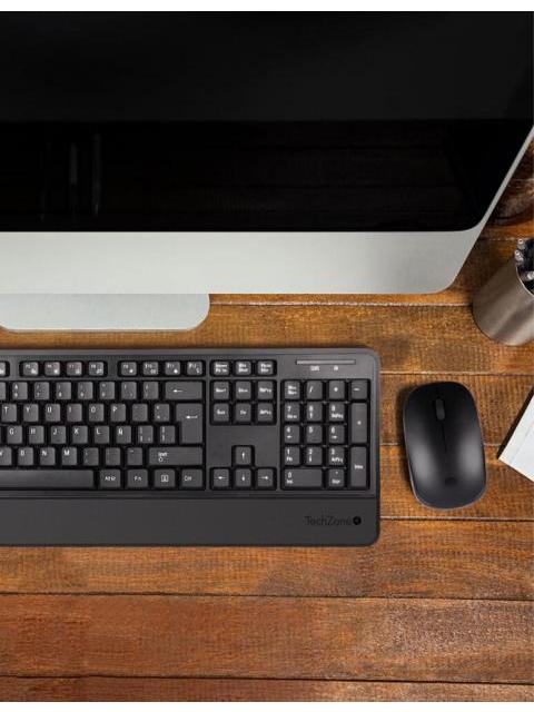 KIT DE TECLADO Y MOUSE TECHZONE TZCOMBINA07 RF INALAMBRICO USB NEGRO (ESPANOL)
