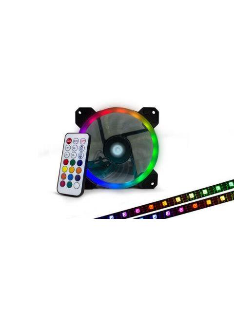 VENTILADOR GAME FACTOR FKG400 RGB 120MM 1500RPM NEGRO - 3 PIEZAS