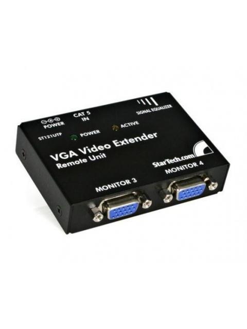 STARTECH  KIT JUEGO EXTENSOR DE VIDEO VGA POR CABLE CAT5 UTP ETHERNET DE RED (SERIE ST121)
