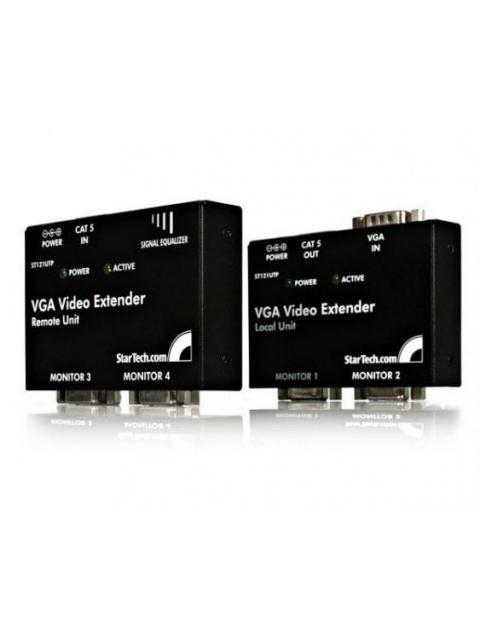 STARTECH  KIT JUEGO EXTENSOR DE VIDEO VGA POR CABLE CAT5 UTP ETHERNET DE RED (SERIE ST121)