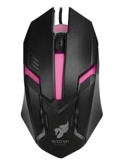 KIT GAMER DE TECLADO MOUSE DIADEMA Y MOUSEPAD NECNON NGC-PEGASUS ALAMBRICO USB ROJO-NEGRO (INGLES)