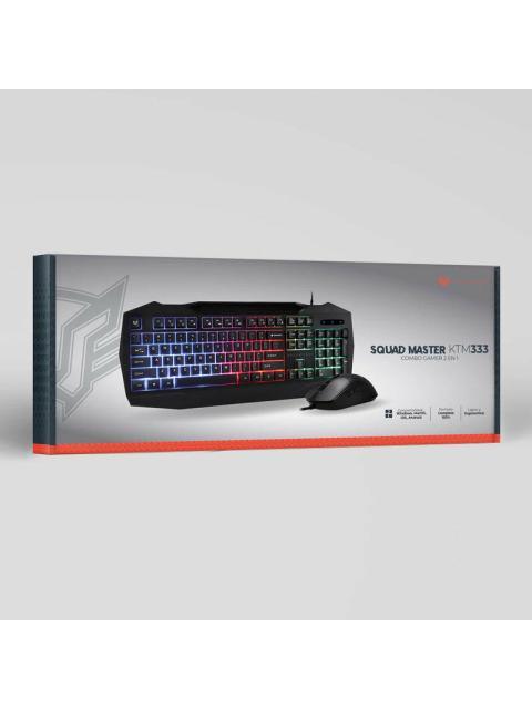 KIT GAMER DE TECLADO Y MOUSE BALAM RUSH SQUAD MASTER KTM333 ALAMBRICO USB NEGRO (ESPANOL)