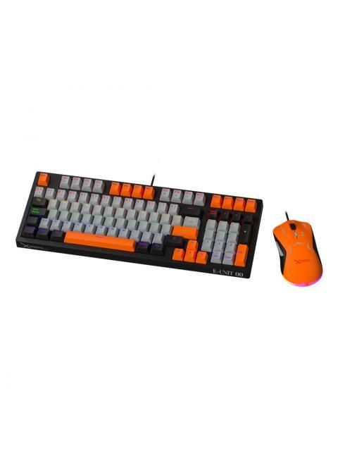 KIT GAMER DE TECLADO Y MOUSE XZEAL XZPKT1NG ALAMBRICO USB GRIS-NARANJA (INGLES)
