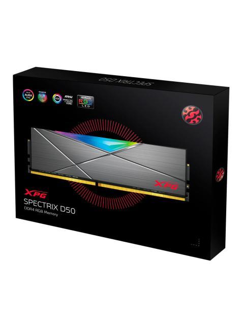 KIT MEMORIA RAM XPG SPECTRIX D50 RGB DDR4 3200MHZ 16GB - 2 X 8GB CL16 XMP GRIS