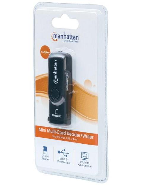 MANHATTAN LECTOR DE MEMORIA USB 3.0 5000 MBIT-S NEGRO