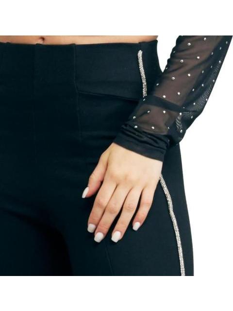 LEGGINGS CON PEDRERIA NEGRO HOLLY LAND