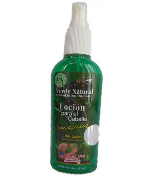 LOCION PARA EL CABELLO VERDE NATURAL 120ML. CON GINSENG VERDE NATURAL
