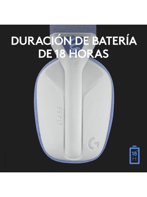 LOGITECH AUDIFONOS GAMER G435 PARA PC-PS4-PS5 INALAMBRICO USB-A BLANCO-LILA
