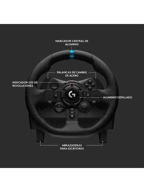 LOGITECH VOLANTE + PEDALES G923 TRUEFORCE ALAMBRICO USB NEGRO PARA PC-PLAYSTATION 4-PLAYSTATION 5