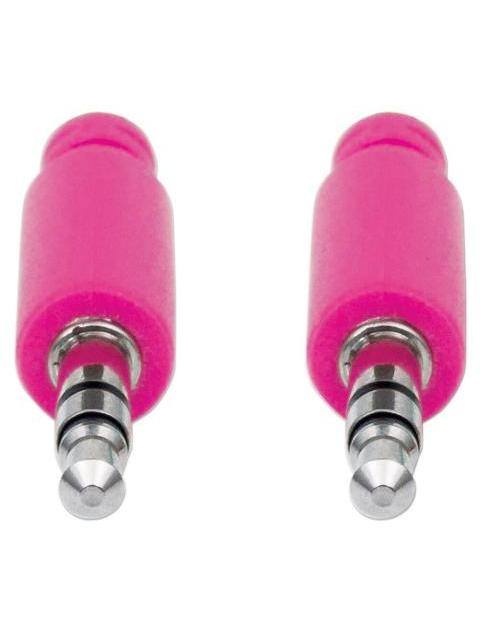 MANHATTAN 3.5MM MACHO - 3.5MM MACHO CON RECUBRIMIENTO TEXTIL 1.8 METROS MORADO-ROSA