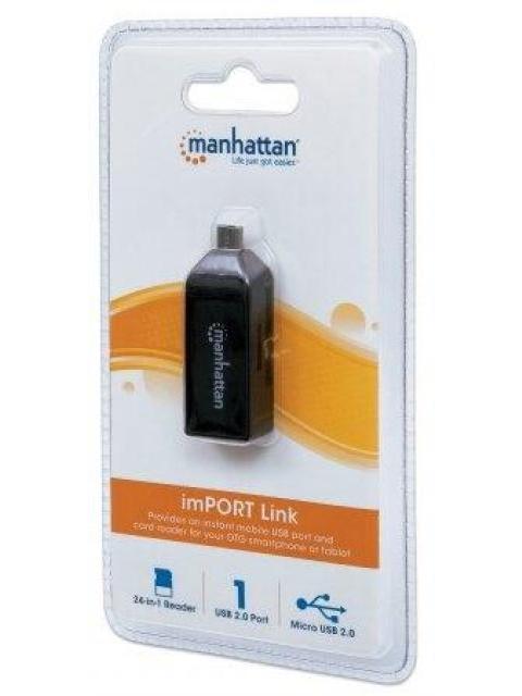 MANHATTAN ADAPTADOR MICRO USB CON LECTOR DE TARJETAS OTG IMPORT LINK 24 EN 1 USB 2.0
