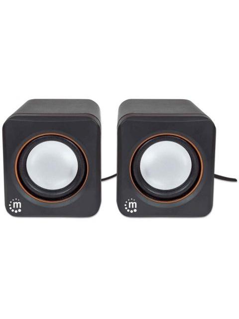 MANHATTAN BOCINAS PARA COMPUTADORA SERIE 2600 USB CUBO ALAMBRICO 3W RMS NEGRO