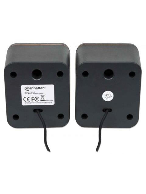 MANHATTAN BOCINAS PARA COMPUTADORA SERIE 2600 USB CUBO ALAMBRICO 3W RMS NEGRO