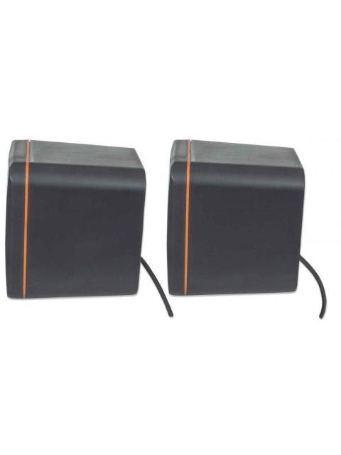 MANHATTAN BOCINAS PARA COMPUTADORA SERIE 2600 USB CUBO ALAMBRICO 3W RMS NEGRO