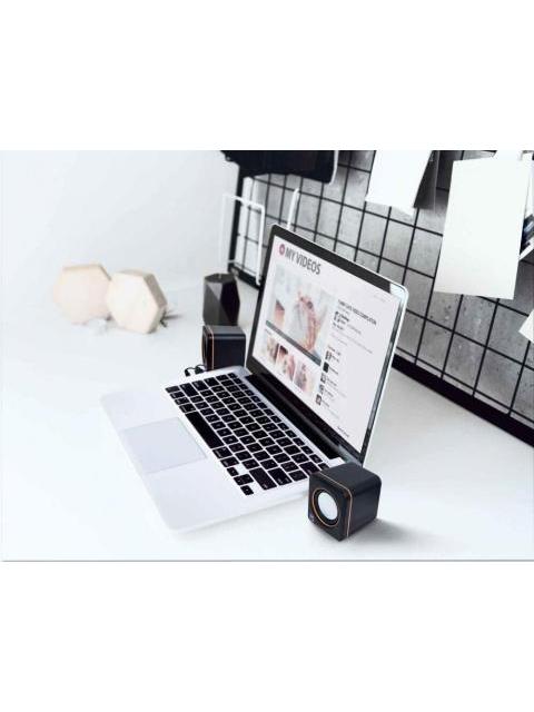 MANHATTAN BOCINAS PARA COMPUTADORA SERIE 2600 USB CUBO ALAMBRICO 3W RMS NEGRO