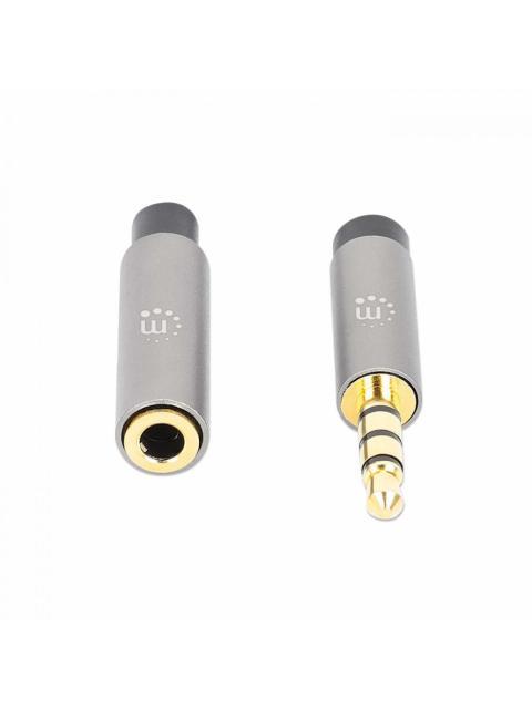 MANHATTAN CABLE AUX 3.5MM MACHO - 3.5MM HEMBRA 3 METROS NEGRO-PLATA